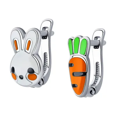 Серьги из серебра с эмалью из серебро