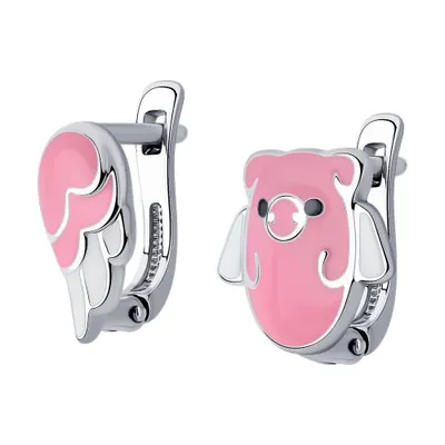 Серьги из серебра с эмалью из серебро