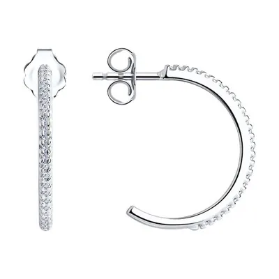 Серьги из серебра с фианитами из серебро