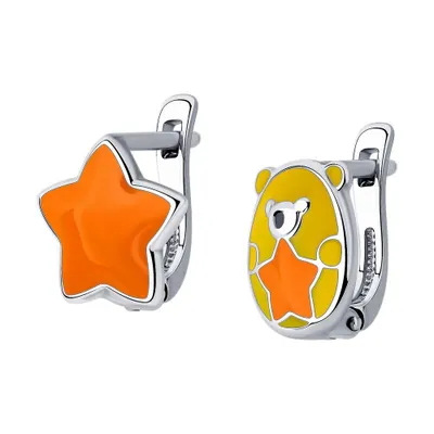 Серьги из серебра с эмалью из серебро