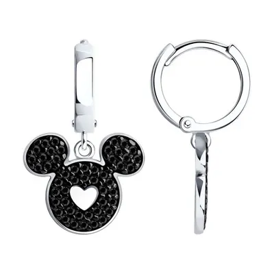 Серьги из серебра с фианитами из серебро