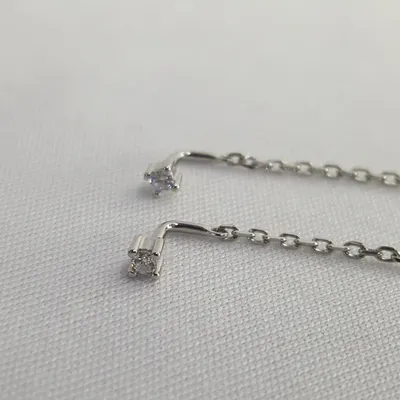 Серьги из серебра с фианитами из серебро