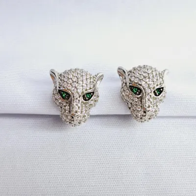 Серьги из серебра с фианитами из серебро