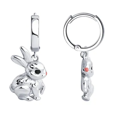 Серьги из серебра с эмалью из серебро