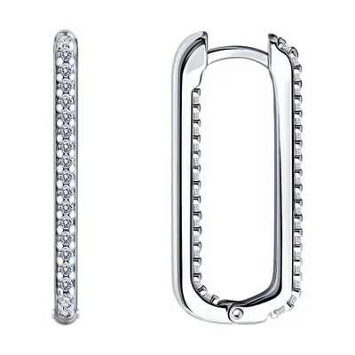 Серьги из серебра с фианитами из серебро