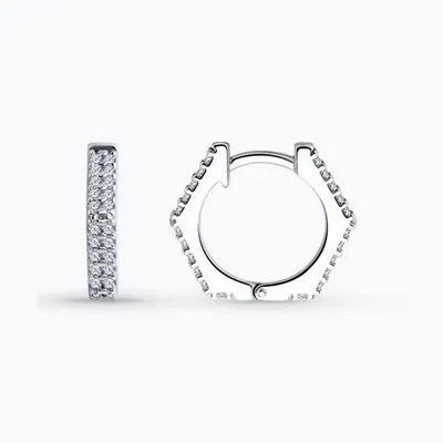 Серьги из серебра с фианитами из серебро