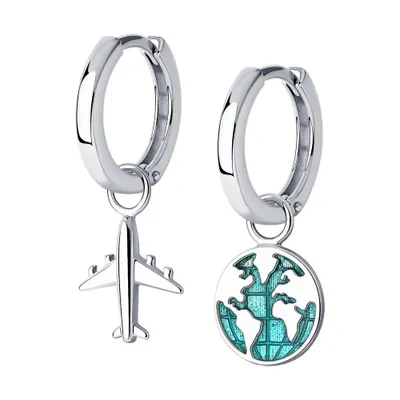 Серьги из серебра с эмалью из серебро