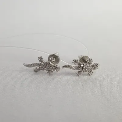 Серьги из серебра с фианитами из серебро