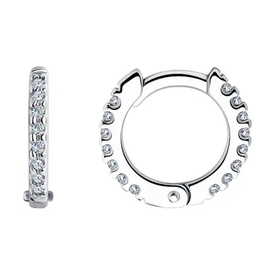 Серьги из серебра с фианитами из серебро