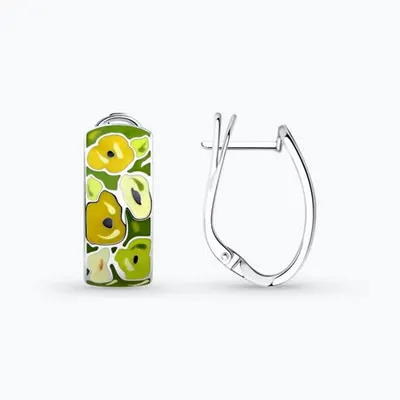 Серьги из золочёного серебра с эмалью из серебро