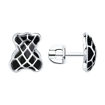 Серьги из серебра с эмалью из серебро