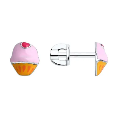 Серьги из серебра с эмалью из серебро