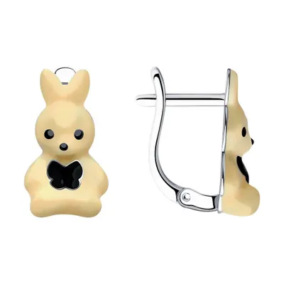 Серьги из серебра с эмалью из серебро