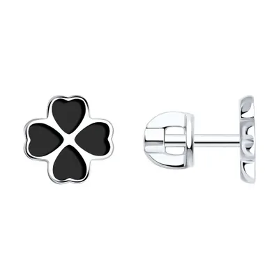 Серьги из серебра с эмалью из серебро