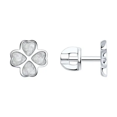 Серьги из серебра с эмалью из серебро