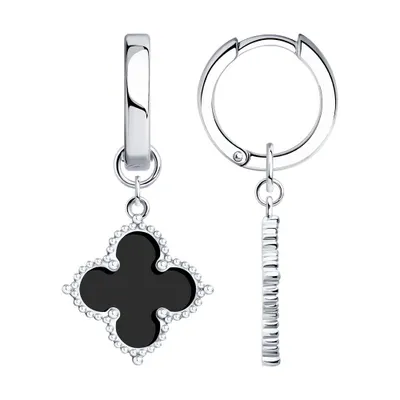 Серьги из серебра с эмалью из серебро