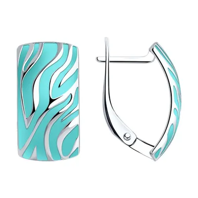 Серьги из серебра с эмалью из серебро