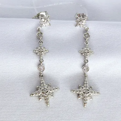 Серьги из серебра с фианитами из серебро