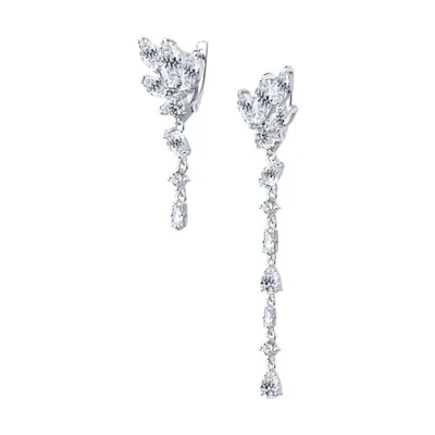 Серьги из серебра с фианитами из серебро