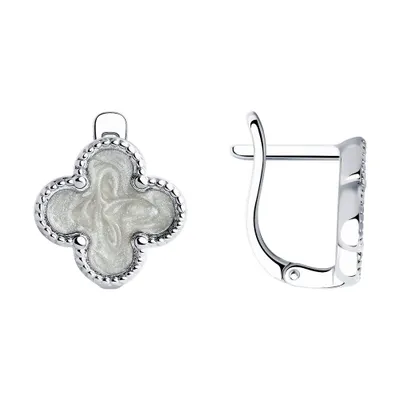 Серьги из серебра с эмалью из серебро