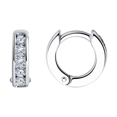 Серьги из серебра с фианитами из серебро