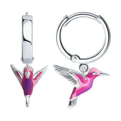 Серьги из серебра с эмалью из серебро