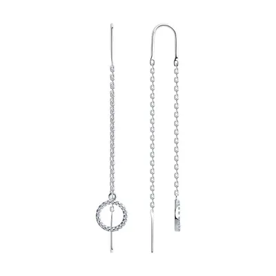 Серьги из серебра с фианитами из серебро