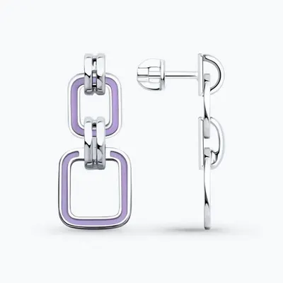 Серьги из серебра с эмалью из серебро