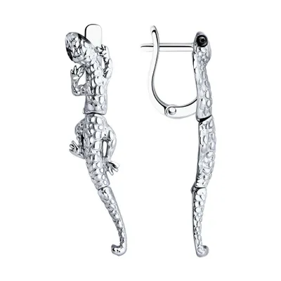 Серьги из серебра с фианитами из серебро