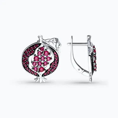 Серьги из серебра с корундами из серебро
