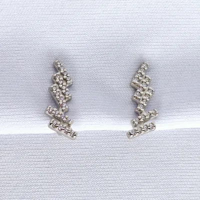 Серьги из серебра с фианитами из серебро