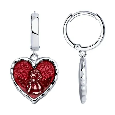 Серьги из серебра с эмалью из серебро