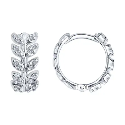 Серьги из серебра с фианитами из серебро