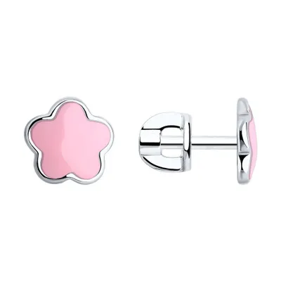 Серьги из серебра с эмалью из серебро