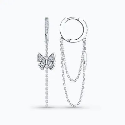 Серьги из серебра с фианитами из серебро