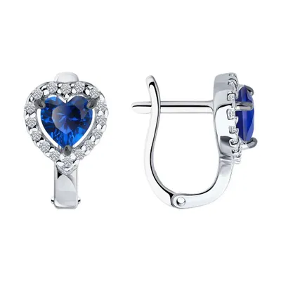 Серьги из серебра с фианитами из серебро