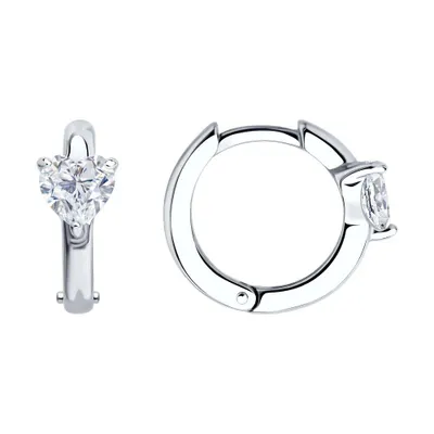 Серьги из серебра с фианитами из серебро