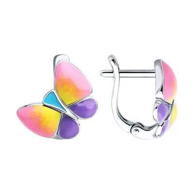 Серьги из серебра с эмалью из серебро