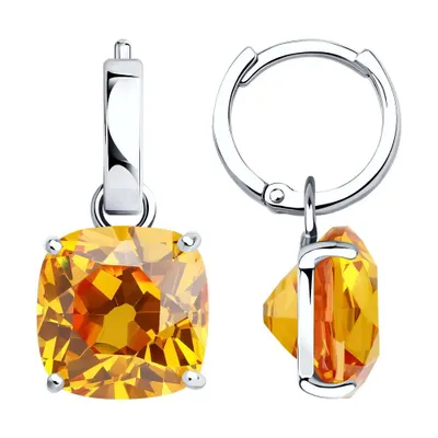 Серьги из серебра с фианитами из серебро