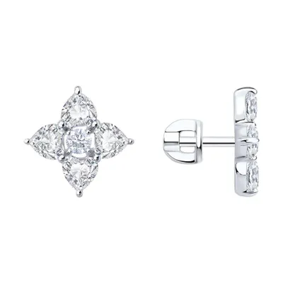 Серьги из серебра с фианитами из серебро