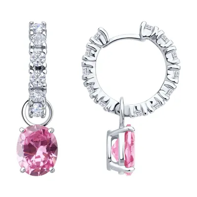 Серьги из серебра с фианитами из серебро