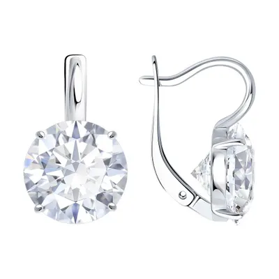 Серьги из серебра с фианитами из серебро