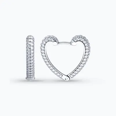 Серьги из серебра с фианитами из серебро