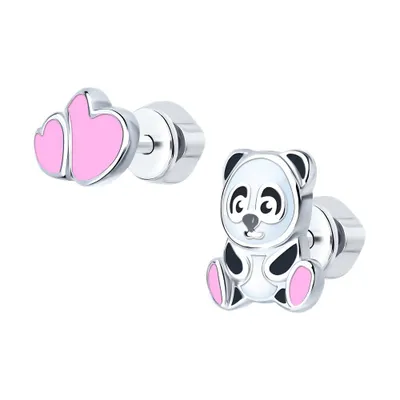 Серьги из серебра с эмалью из серебро