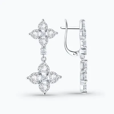 Серьги из серебра с фианитами из серебро