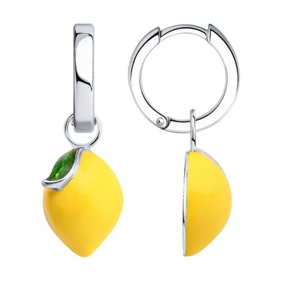 Серьги из серебра с эмалью из серебро