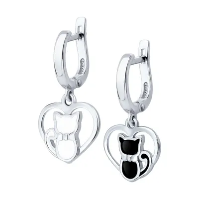 Серьги из серебра с эмалью из серебро