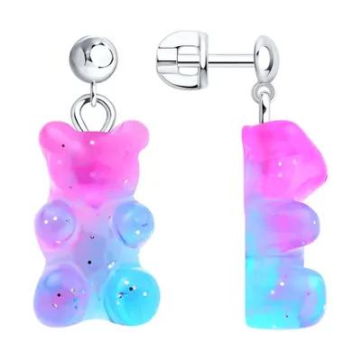 Серьги из серебра со смолой из серебро