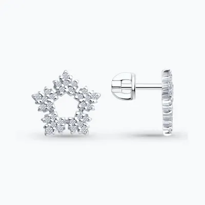 Серьги из серебра с фианитами из серебро