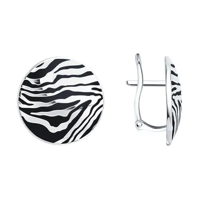 Серьги из серебра с эмалью из серебро